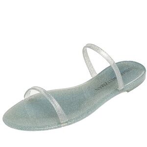 Stuart Weitzman / Sawyer Summer jelly slide sandals Silver Glitter